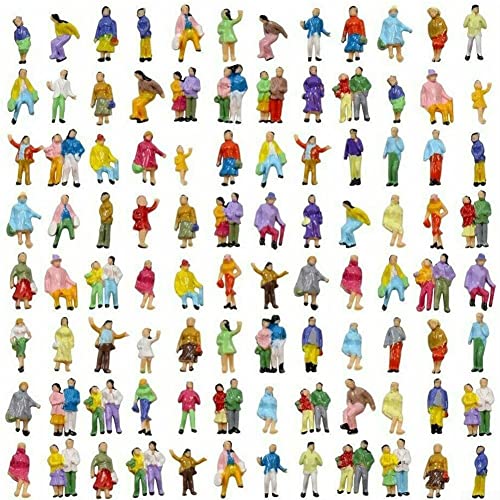 ZYWUOY 200 Stück Personenfiguren, bunte Modellfigur, Eisenbahn, Zug, bemalte Figuren, Maßstab, Personen, stehend, sitzender Beifahrer von ZYWUOY