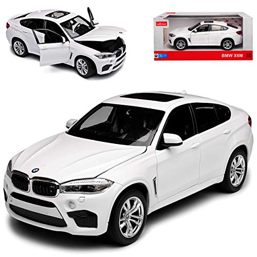 B-M-W X6 M F16 SUV Weiss 2. Generation Ab 2014 1/24 Rastar Modell Auto mit individiuellem Wunschkennzeichen von ZYZYZK