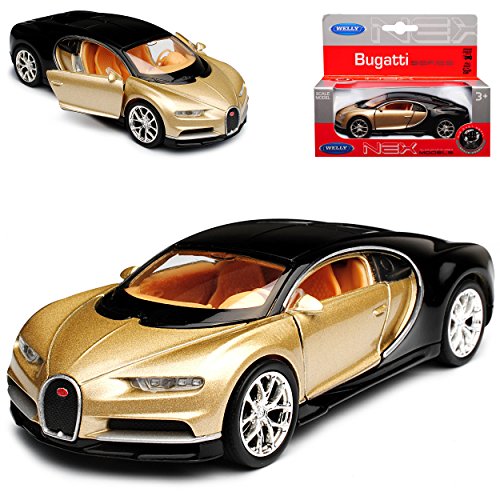 Bugatti Chiron Coupe Gold Beige Ab 2016 ca 1/43 1/36-1/46 Welly Modell Auto mit individiuellem Wunschkennzeichen von ZYZYZK