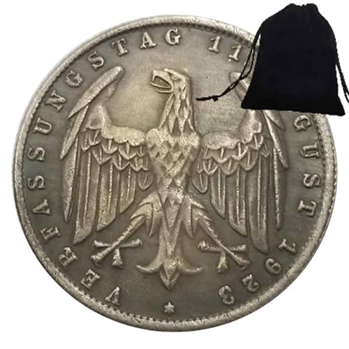 SeTing 1923 Preußische Antike Ritter Skizze Deutsche Münze Nickel Europa Münzen Challenges Münzen 3 Zeichen Reichsmark Münze + KaiKBax Tasche - Weltmünze für Freunde Dauerdienst von ZYZYZK