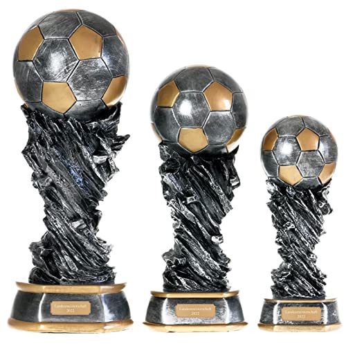 Set mit je 1x 30, 37 und 45 cm Fußball Pokal Nantes aus Resin mit Gravur von ZYZYZK