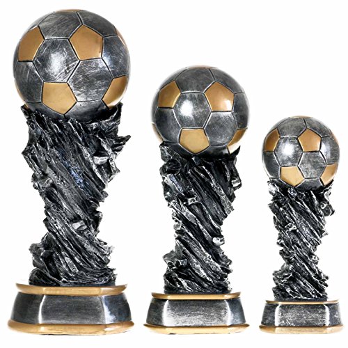 Set mit je 1x 30, 37 und 45 cm Fußball Pokal Nantes aus Resin mit Gravur von ZYZYZK