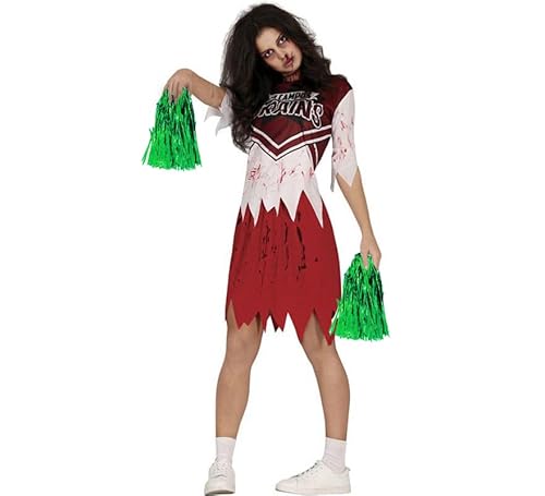 ZZ DISFRAZZES | Cheerleader-Kostüm für Damen, Zombie-Kostüm für Damen, lebende Tote, Zombie für Erwachsene, Cheerleader-Kostüm für Halloween (Größe L) von ZZ DISFRAZZES