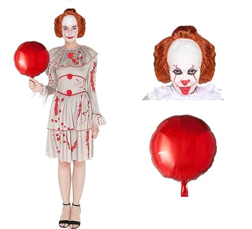 ZZ DISFRAZZES | Clown-Kostüm für Damen, Horror Clown-Kostüm, Ballon, Clown-Kostüm, für Erwachsene, Clown-Kostüm, Halloween, Damen (Größe L) von ZZ DISFRAZZES