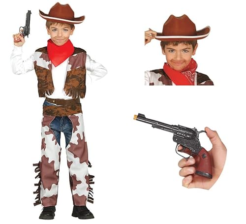 ZZ DISFRAZZES Cowboy-Kostüm für Kinder, Karneval, Wilder Westen, Cowboy-Kostüm mit Zubehör für Karneval (10-12 Jahre) von ZZ DISFRAZZES