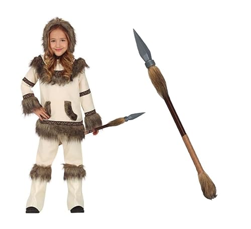 ZZ DISFRAZZES Eskimo-Kostüm für Mädchen, Eskimo-Kostüm für Kinder, Karneval, Eskimo-Kostüm mit Zubehör für Karneval (10-12 Jahre) von ZZ DISFRAZZES