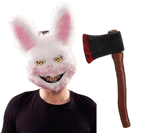 ZZ DISFRAZZES | Maskenkostüm für Halloween, Hase, Horror Hase, für Erwachsene, mit Axt, Maske für Halloween und Karneval von ZZ DISFRAZZES