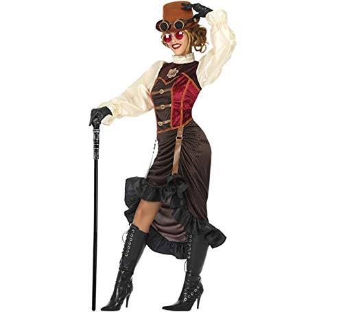 ZZ DISFRAZZES Steampunk Kostüm Damen Steampunk Kostüm mit Zubehör Steampunk Kostüm für Frauen Erwachsene Steampunk Kostüm Halloween Kostüm Damen (Größe XXL) von ZZ DISFRAZZES