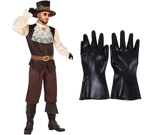 ZZ DISFRAZZES Steampunk-Kostüm für Herren, Steampunk-Kostüm mit Accessoires für Herren, Steampunk-Kostüm für Herren und Erwachsene, Steampunk-Kostüm, Halloween, Herren (Größe XL) von ZZ DISFRAZZES