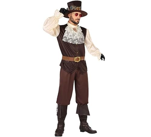 ZZ DISFRAZZES Steampunk-Kostüm für Herren, Steampunk-Kostüm mit Accessoires für Herren, Steampunk-Kostüm für Herren und Erwachsene, Steampunk-Kostüm, Halloween, Herren (Größe XS/S) von ZZ DISFRAZZES