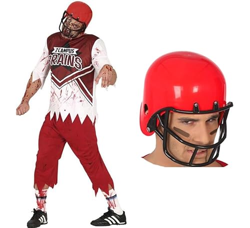 ZZ DISFRAZZES Zombie-Rugby-Kostüm für Herren, Quarterback, Zombie, mit Helm, Rugby-Kostüm für Halloween (Größe L) von ZZ DISFRAZZES