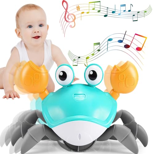 ZZQVIP Baby Spielzeug Krabbe Junge Mädchen, Spielzeug ab 1 2 3 Jahr, Krabbelndes Pädagogisches Musikspielzeug, Geschenke für Kinder Spiele ab 3 4 Jahren, Familie Lernspielzeug für Tummy Time Toys von ZZQVIP