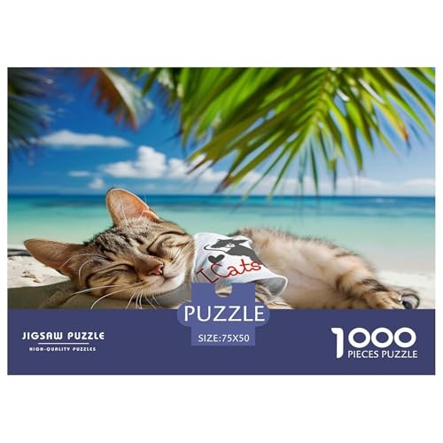 Kat Puzzle 1000 Teile,Puzzlespiel Für Erwachsene,Impossible Puzzle,Puzzle Geschicklichkeitsspiel Für Die Ganze Familie, Geschenke Für Männer/Frauen Erwachsenen Puzzel 1000pcs (75x50cm) von ZZVRMCYLD