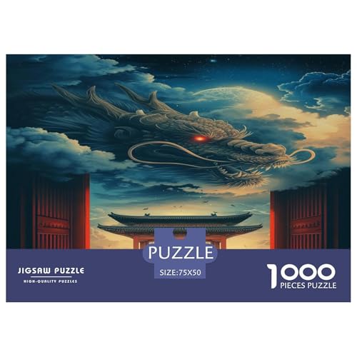 Loong Puzzle 1000 Teile,für Erwachsene, Impossible Puzzle,farbenfrohes Legespiel,Geschicklichkeitsspiel Für Die Ganze Familie,Erwachsenenpuzzle Puzzel 1000pcs (75x50cm) von ZZVRMCYLD