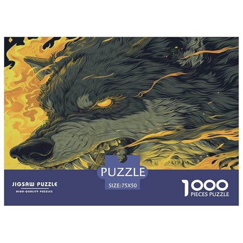 Wolf 1000 Teile,Impossible Puzzle,Geschicklichkeitsspiel Für Die Ganze Familie, Erwachsenen Puzzlespiel Puzzel 1000pcs (75x50cm) von ZZVRMCYLD