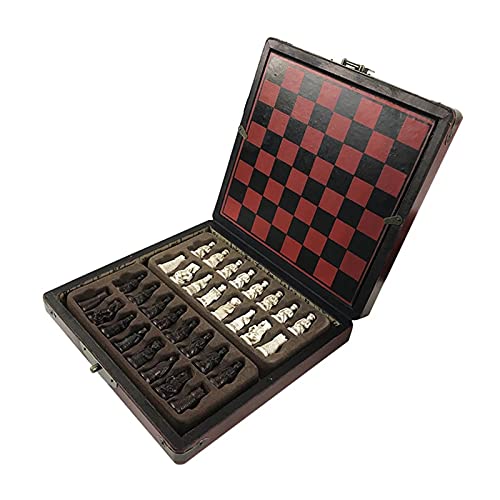 Antikes Set Vintage Harz Schach Lebensechte Stücke Separate Schachbrettspiele Schachset von ZZXGIUFJGIRUJGR