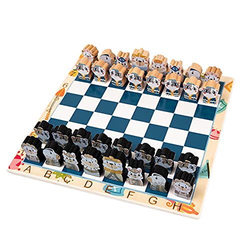 Cartoon mit Schachbrett Brettspiel Schachfigurensets Puzzlespiel Tragbares Schachset von ZZXGIUFJGIRUJGR