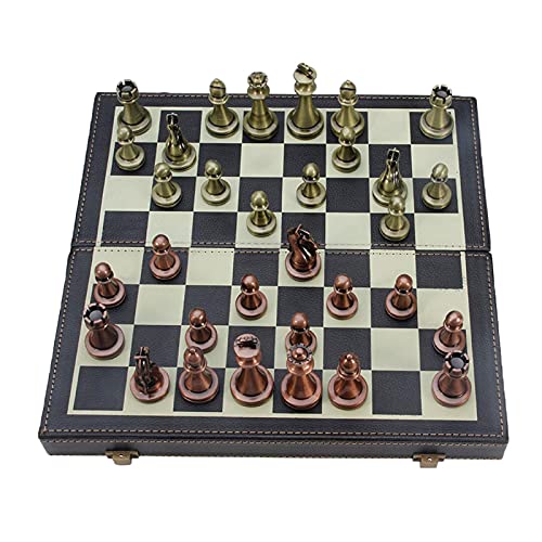 Metall-Schach-Set, tragbares Schachbrett, Eltern-Kinder, interaktives Spielzeug, Spiele, tragbares Schach-Set von ZZXGIUFJGIRUJGR