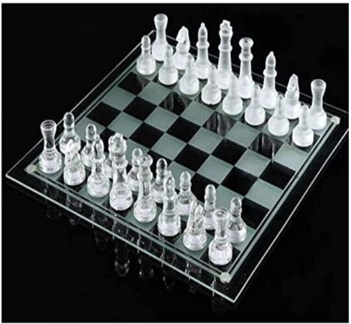 s International Chess Exquisites Glaskristall-Schach-Set mit hoher Spezifikation für den Innenbereich von ZZXGIUFJGIRUJGR