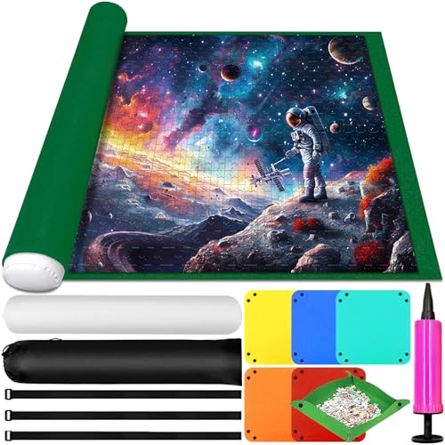 ZZXLOPEZ Puzzlematte, Puzzlematte 1000 1500 2000 3000 Teile Puzzle Teppich Puzzle Rollmatte, Tragbare Puzzlematte, Puzzle Roll Storage Mat, Puzzle Rollmatte for Storing Puzzles, Puzzlerolle Mat von ZZXLOPEZ