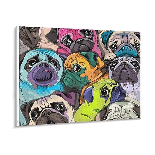 1000 Stück Puzzle Buntes Hund Mops Poster Erwachsene Kinder Papierspielzeug Lernspiel 70x50 Papier von ZZZANA