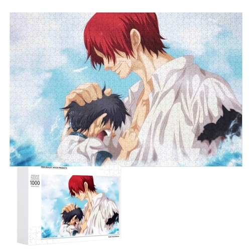 Holz- 75x50- Puzzle Jungen und Mädchen Schwierigkeitsgrad Puzzle Shanks Monkey D. Luffy Puzzle Lernspiel Spielzeug Familie Dekoration von ZZZANA