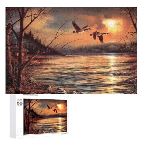 Papier- 38x26-Sonnenuntergang Landschaft Poster Puzzle 1000 Teile Erwachsene Spielzeug Dekompressionsspiel von ZZZANA