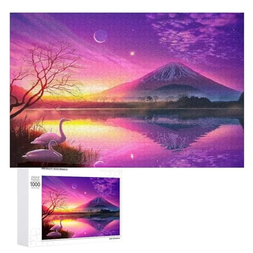 Papier- 70x50-Puzzle 1000 Teile Sonnenuntergang Landschaft Poster Spielzeug Für Erwachsene Dekompressionsspiel von ZZZANA