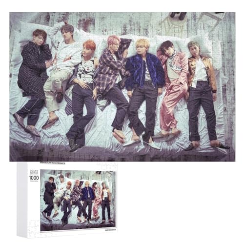 Puzzle 1000 Teile BTS Gruppe Poster Erwachsene Kinder Spielzeug Wanddekoration 38x26 Papier von ZZZANA