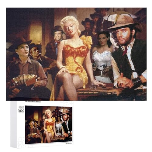 Puzzles 1000 Teile Zusammenbau Bild Marilyn Monroe Poster Erwachsene Spiele Lernspielzeug 70x50 Papier von ZZZANA