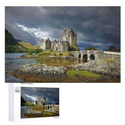 Schottland Eilean Donan Castle Poster Puzzle 1000 Teile Erwachsene Spielzeug Dekompressionsspiel 70x50 Papier von ZZZANA