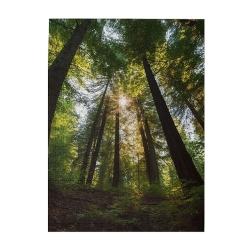 Bäume, Wald, Naturdruck, Puzzle, 500 Teile, Holz-Fotopuzzle, personalisiertes Puzzle für Erwachsene, Familienspiel, 38 x 52 cm von ZaKhs