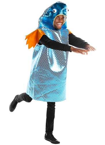 Zadin Fischkostüm, lustiges Meerestier – Funky Fisherman's Halloween Fischkostüm: Reel in the Laughter by the Sea! – Erwachsene Einheitsgröße Unisex, Blau, Universal Size von Zadin