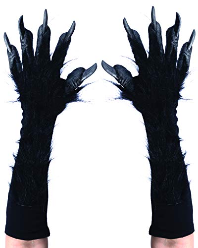 Zagone Studios Schaurige Schwarze Werwolf Hände - Horror Handschuhe - Kostüm Zubehör Verkleidung für Karneval, Halloween & Motto-Party von Zagone Studios