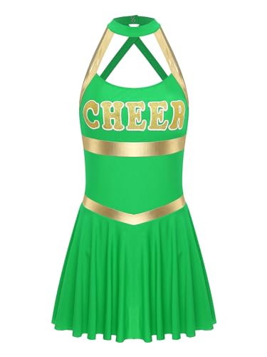 Zaldita Damen Cheer Leader Kostüm Neckholder Cheerleading Kleid Rückfrei Minikleid High School Uniform Party Cosplay Outfit Grün L Zaldita Damen Cheer Leader Kostüm Neckholder Cheerleading Kleid Rückfrei Minikleid High School Uniform Party Cosplay Outfit Grün L von Zaldita