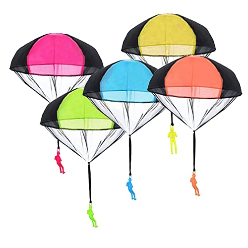 Fallschirm Spielzeug Kinder Fallschirmspringer Spielzeug, 5 Stück Fallschirmspielzeuge Kinder Hand Werfen Fallschirm Outdoor Flugspielzeug Geschenk für Kinder, Wurf Parachute Spiele für Draußen von Zaloife