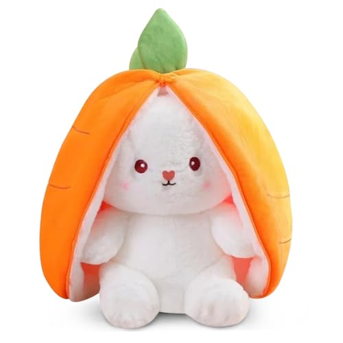 Hase Plüschtier Verstecken Gelb, Plush Hasen Karotten 24cm, Stofftier Plüsch Hasen Versteckspiel, Kuscheltier Osterhase Puppe Geschenk für Kinder von Zaloife