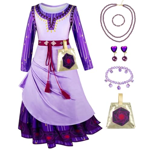 Zalongye Wish Asha Kostüm für Kinder, Weihnachten, Mädchen, Prinzessin, Asha-Kleid, Cosplay, 3–12 Jahre (120) von Zalongye