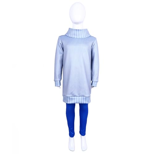 Zalvivia Traurigkeitskostüm für Erwachsene und Kinder, Damen, Mädchen, Halloween, Traurigkeit, Blau, Verkleidung mit Hose, Traurigkeit, Emotionen, Cartoon-Film, Party-Outfit von Zalvivia