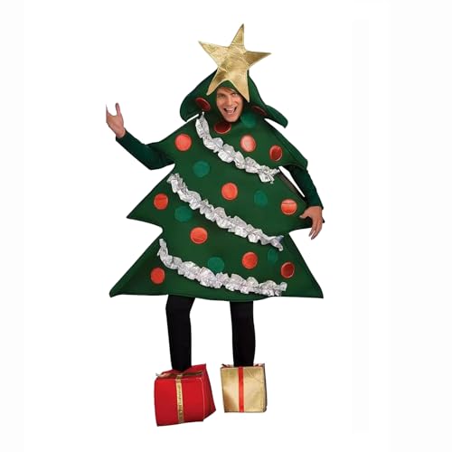 Zalvivia Weihnachtsbaum-Kostüm für Erwachsene, für Männer und Frauen, Weihnachtsbaum, Lebkuchen, lustiges Weihnachtsoutfit in Baumform, Partykleid von Zalvivia