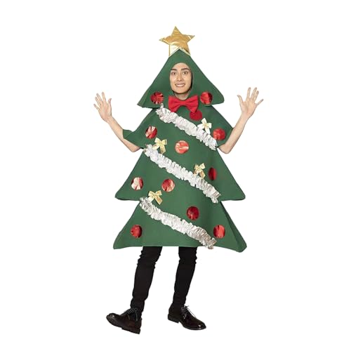 Zalvivia Weihnachtsbaum-Kostüm für Erwachsene, für Männer und Frauen, Weihnachtsbaum, Lebkuchen, lustiges Weihnachtsoutfit in Baumform, Partykleid von Zalvivia