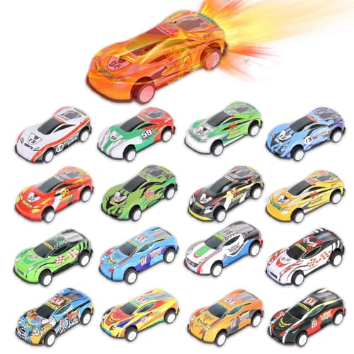 Zamety Spielzeugauto Set, 16 Stück Kleine Autos, Spielzeugautos aus Legierung, Bumerang Spielzeug Auto, Rennauto Spielzeug für Mädchen Jungen Spielzeug Geschenk von Zamety