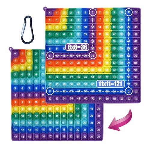 Zamety Pop It 2 In 1,Autismus Spielzeug,Plopper Spielzeug,Pop It Spiel,20*20cm, Angst Abbauendes Stress Abbauendes Spielzeug, Kinder Erwachsene Multiplikation und Addition Doppelseitiges Lernspielzeug von Zamety