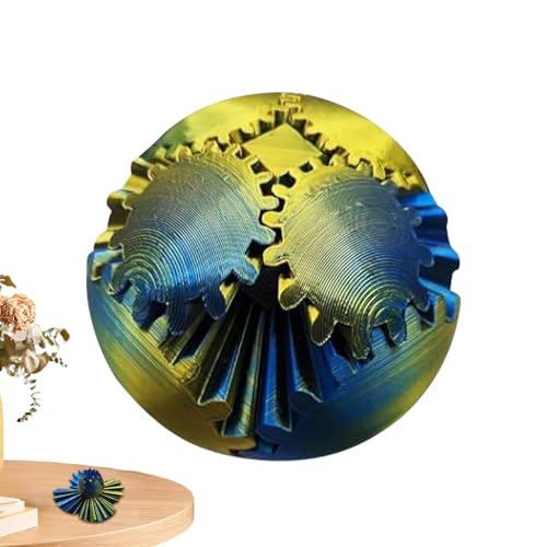 Gear Ball Fidget - 3D-gedrucktes Gear Ball Gear Sphere Puzzle Cube Fidget Toy | Der Steampunk Whirling Wonder Fidget Gear Ball | Gear Ball Fidget Toy Sphere von Zankie