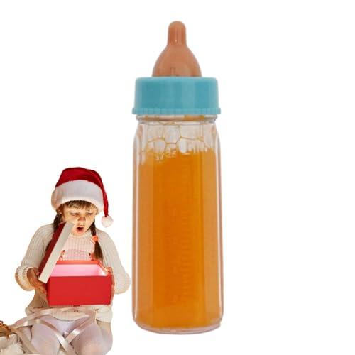 Milchflasche Rollenspiel Kinder Babypuppe Magische Babyflaschen Milchsaftflaschen, verschwindende Milchpuppenflasche | Klare magische Milchflasche von Zankie