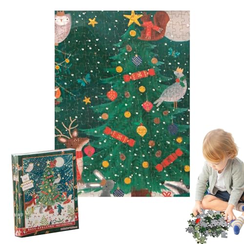 Zankie Weihnachtspuzzle 1000 Teile – Weihnachtspuzzle aus Holz für die Heimdekoration Weihnachtsrätsel für Erwachsene von Zankie
