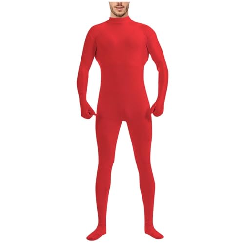 Zannycn Karneval Kostüm Herren, Ganzkörperanzug Damen Herren Unsichtbarer Zentai Suit Jumpsuit Tight Ganzkörper Kostüm Faschingskostüme Cosplay Bodysuit Einteilige Unisex Overall Karneval Kostüm von Zannycn