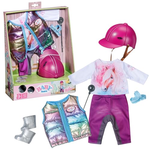 BABY born Deluxe Reiter-Outfit mit Hose, Stiefeln und Helm für 43 cm Puppen, 836194 Zapf Creation von BABY Born