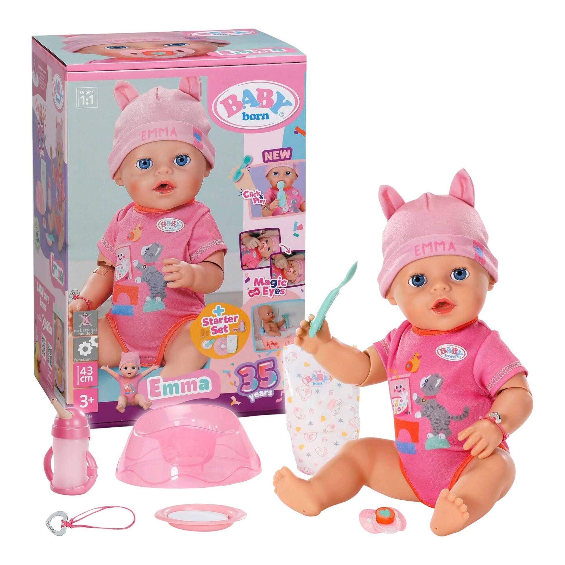 Zapf Creation Baby Born Puppe Emma Click & Play 43cm Zapf Creation Baby Born Puppe Emma Click & Play 43cm von Zapf Creation