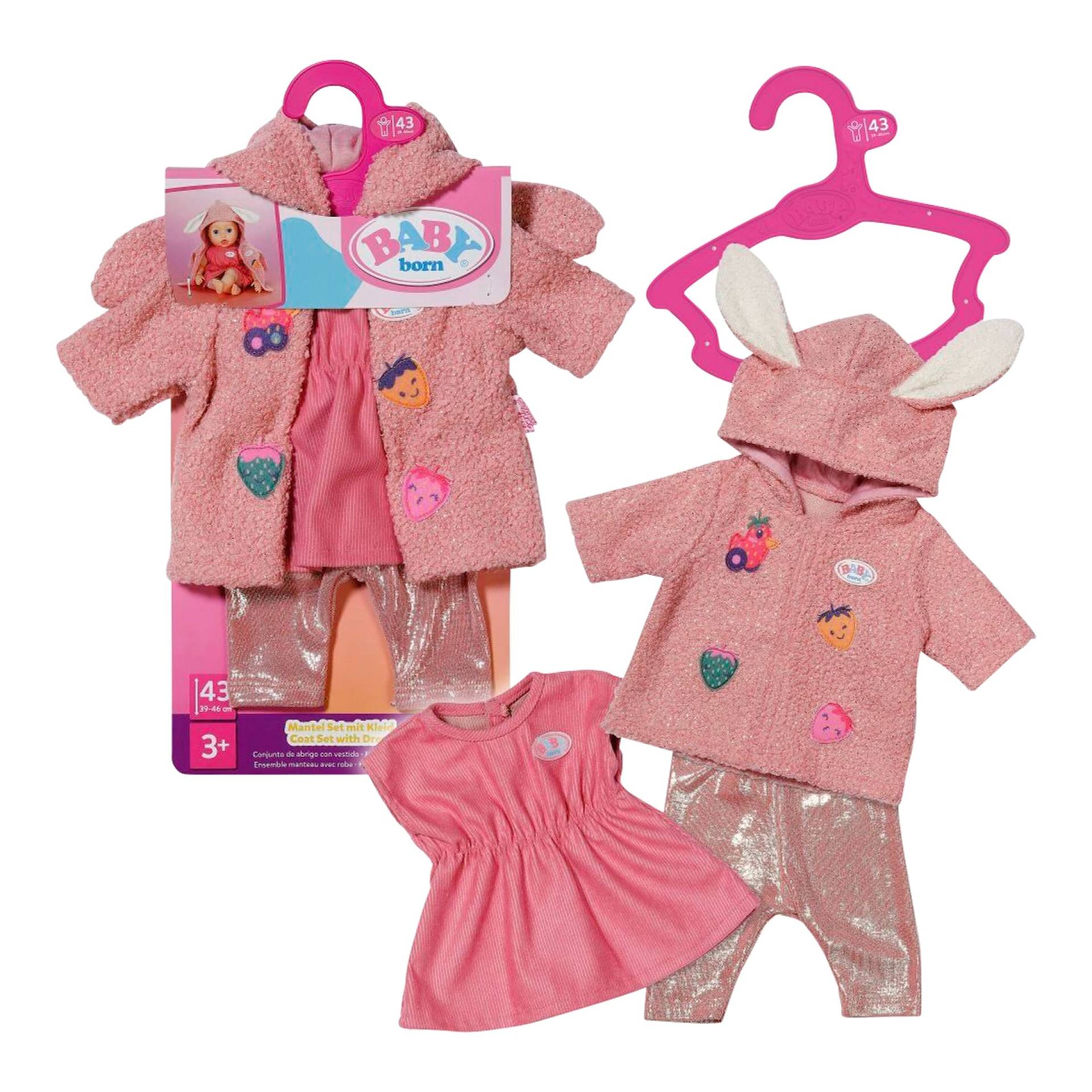 Zapf Creation Baby Born Puppen outfit Set Mantel mit Kleid 43 cm Zapf Creation Baby Born Puppen outfit Set Mantel mit Kleid 43 cm von Zapf Creation